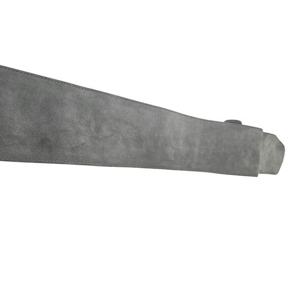 Avignon Genuine Leather Gray Suede Wide Cinching Belt Gold Pull Through Buckle main image 4
